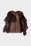 Блуза Vero Moda VMSABRINA LS O-NECK FLOUNCE EXP, Chocolate Martini/Brown - фото 5