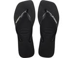 Сандалии Havaianas Slim Square Logo Metallic Flip-Flop, цвет Black/Silver - фото 2