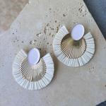 Эффектные серьги Darla из смешанных материалов Adornia, белый - фото 3