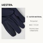 Hestra Touch Point Dry Wool Liner - Machine Washable, Touch Screen Compatible Ski Glove Liners, Navy - фото 3