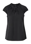 Атласная блузка Comma с рюшами, черный - фото 4