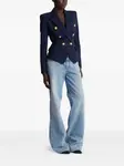 Двубортный шерстяной жакет BALMAIN, синий - фото 2
