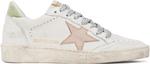 Белые кроссовки Ball Star Golden Goose, White/Moonlight pink - фото