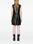 Кожаное платье-трапеция мини Karl Lagerfeld, черный - фото 4