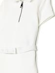 Moncler Enfant платье с короткими рукавами и поясом, белый - фото 3