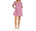 Девон клетчатый мини-платье в цвете фуксия TCEC - фото