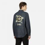 Рубашка мужская джинсовая синяя Evisu, синий - фото 3