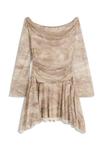 Платье Bershka MINI MIT LANGEN ÄRMELN, Sand - фото 4