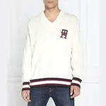 Шерстяной свитер оверсайз с монограммой Cricket Tommy Hilfiger, бежевый - фото