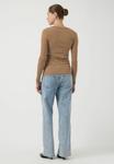 Топ YAS Long sleeved top, Pine Bark/Light Brown - фото 3