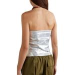 GANNI Топ без бретелей Women's Silver - фото 3