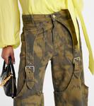 Джинсовые брюки широкого кроя с принтом Blumarine, зеленый - фото 4