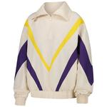 Женская белая ветровка los angeles lakers retro chevron ripstop с четвертью молнии Terez - фото 3