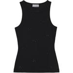 Топ с бабочками GANNI, черный - фото