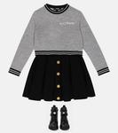 Вязаный шерстяной свитер с логотипом Balmain, серый - фото 2