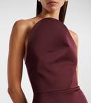 Асимметричное атласное платье David Koma, бордовый - фото 4