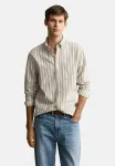 Полосатая рубашка Gant, Light Taupe - фото