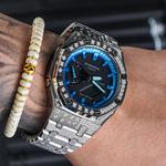 Часы Casio G-Shock Analog-Digital 2100 Series, арт. GA-2100-1A1, серебристый иней/сапфирово-синий - фото 5