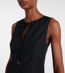 Платье-халат из хлопкового поплина Loewe, черный - фото 4