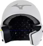 Бейсбольный шлем Mizuno Junior B6 с защитой челюсти, белый - фото 2