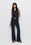 Брюки PULL&BEAR Trousers, Dark Blue - фото 2