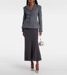 Платье миди из букле и крепа Self-Portrait, синий - фото 2