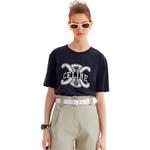 Футболка женская Celine с цветным логотипом, черный - фото 6