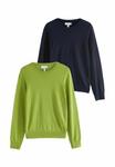 Джемпер Next REGULAR FIT PREMIUM 2 PACK CREW NECK, Green/Navy/Dark Blue - фото