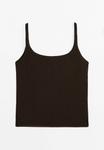 Топ Massimo Dutti FLOWING ROUND NECK WITH STRAPS, Dark Brown - фото 6