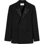 Парижский двубортный приталенный блазер AMIPARIS, черный - фото 2