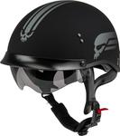 Шлем половинка GMAX HH-65 Retribution, черный / серебряный - фото