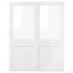 Пара раздвижных дверей, стекло/белый, 150x201 см, GRIMO IKEA - фото