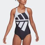 Слитный купальник женский черный/белый Adidas - фото 2