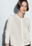 Кардиган Massimo Dutti BUTTONED WITH CREW NECK, Beige - фото