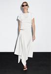 Юбка Massimo Dutti ASYMMETRIC MIDI, White - фото 2