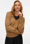 Джемпер Vero Moda VMSTINNA V-NECK STITCH, Toasted Coconut/Brown - фото