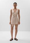 Комбинезон OYSHO SHORT LINEN KNOTTED, Stone - фото 2
