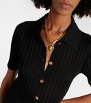 Рибленое платье миди Versace, Black - фото 4