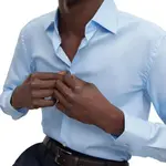 Босс рубашка на пуговицах хлопок HUGO BOSS, синий - фото 8