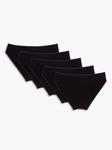 Хлопковые трусики бикини John Lewis Anyday, 5 шт., черные - фото