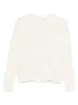 Свитер с круглым вырезом и длинными рукавами MAX MARA, белый - фото
