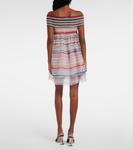 Полосатое мини-платье с открытыми плечами Susan Fang, Peach - фото 3