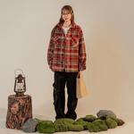 Вязаная куртка унисекс NBNO, красная клетка (Модель S115) - фото 10