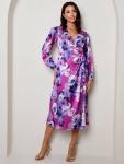 Цветочное платье миди с запахом Chi Chi London, Purple/Multi - фото