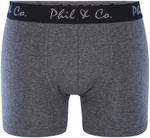 Трусы боксеры Phil & Co. Berlin 2-Pack Jersey, серый/черный - фото 4