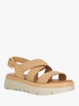 Lorro Woven Leather Flatform Sandals Dune London, Camel - фото 3