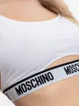 Топ с вырезами и логотипом Moschino, белый - фото 5