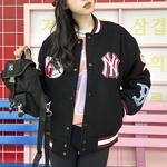 Бейсбольная куртка серии Basic унисекс черного цвета Mlb - фото 3