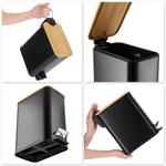 Кондинер для мусорных с бамбуковой крышкой 5л Kadax, черный - фото 3