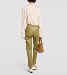 Coleman кожаные прямые брюки Joseph, зеленый - фото 3